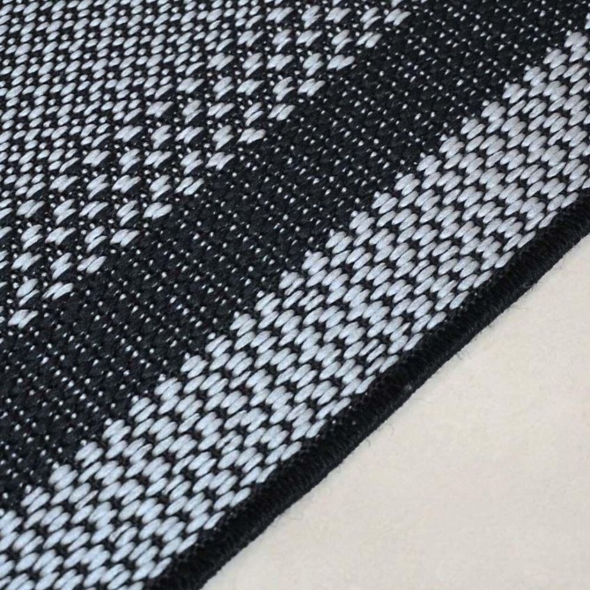 Tapete Passadeira Sisal 2,00m X 66cm Base Antiderrapante Para Corredor Cozinha Quarto Sala - Preto Cinza - imagem 3