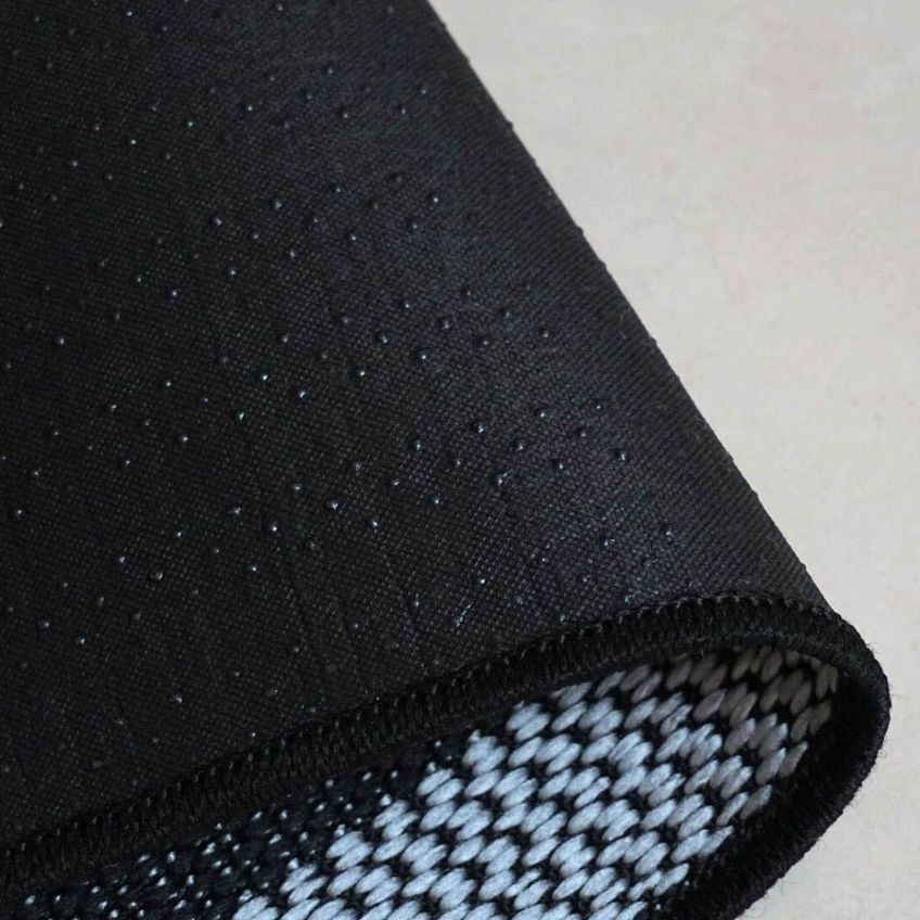 Tapete Passadeira Sisal 1,00m X 66cm Base Antiderrapante Para Corredor Cozinha Quarto Sala - Preto Cinza - imagem 4