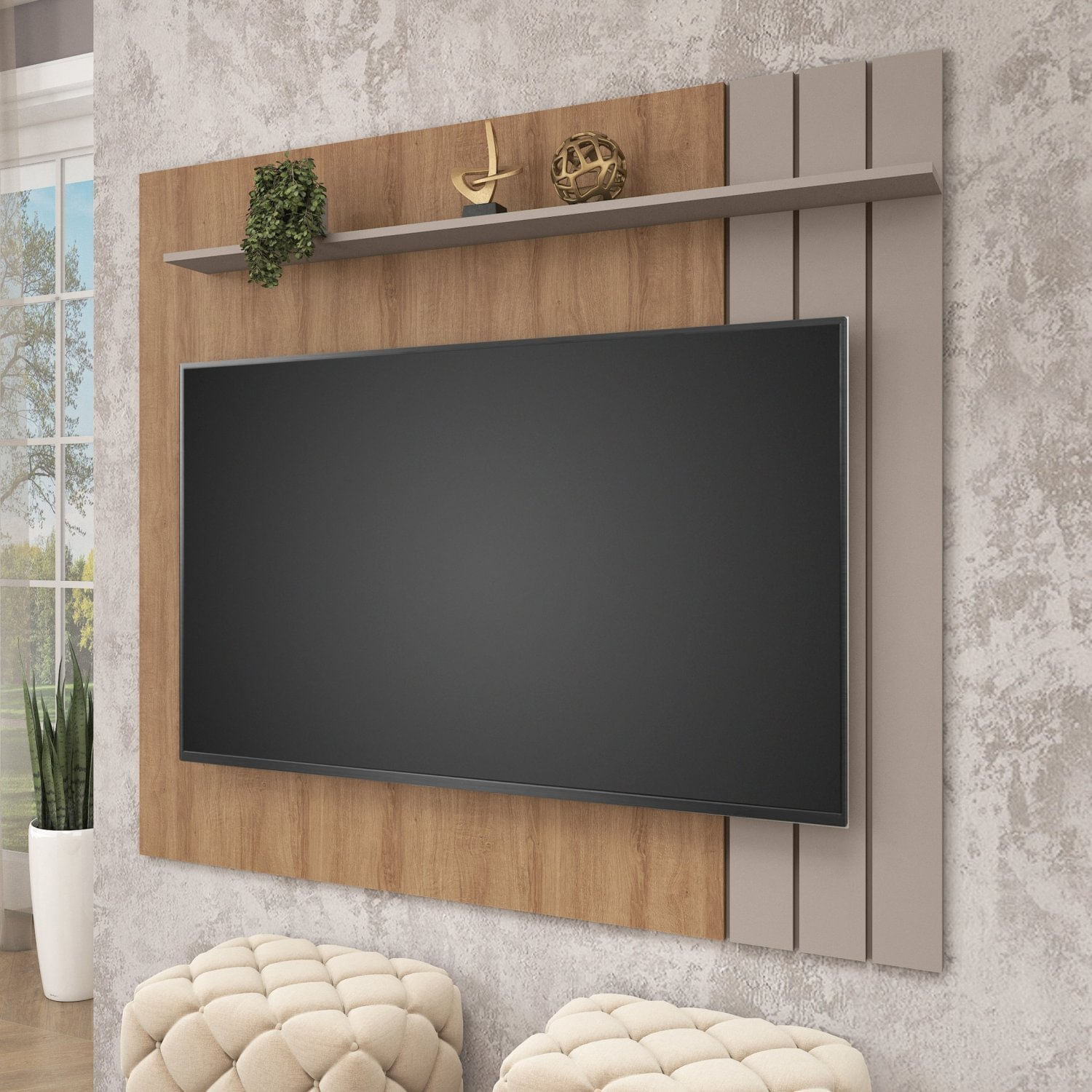 Painel Para Tv 65 Polegadas 153cm Galla Mel/fendi