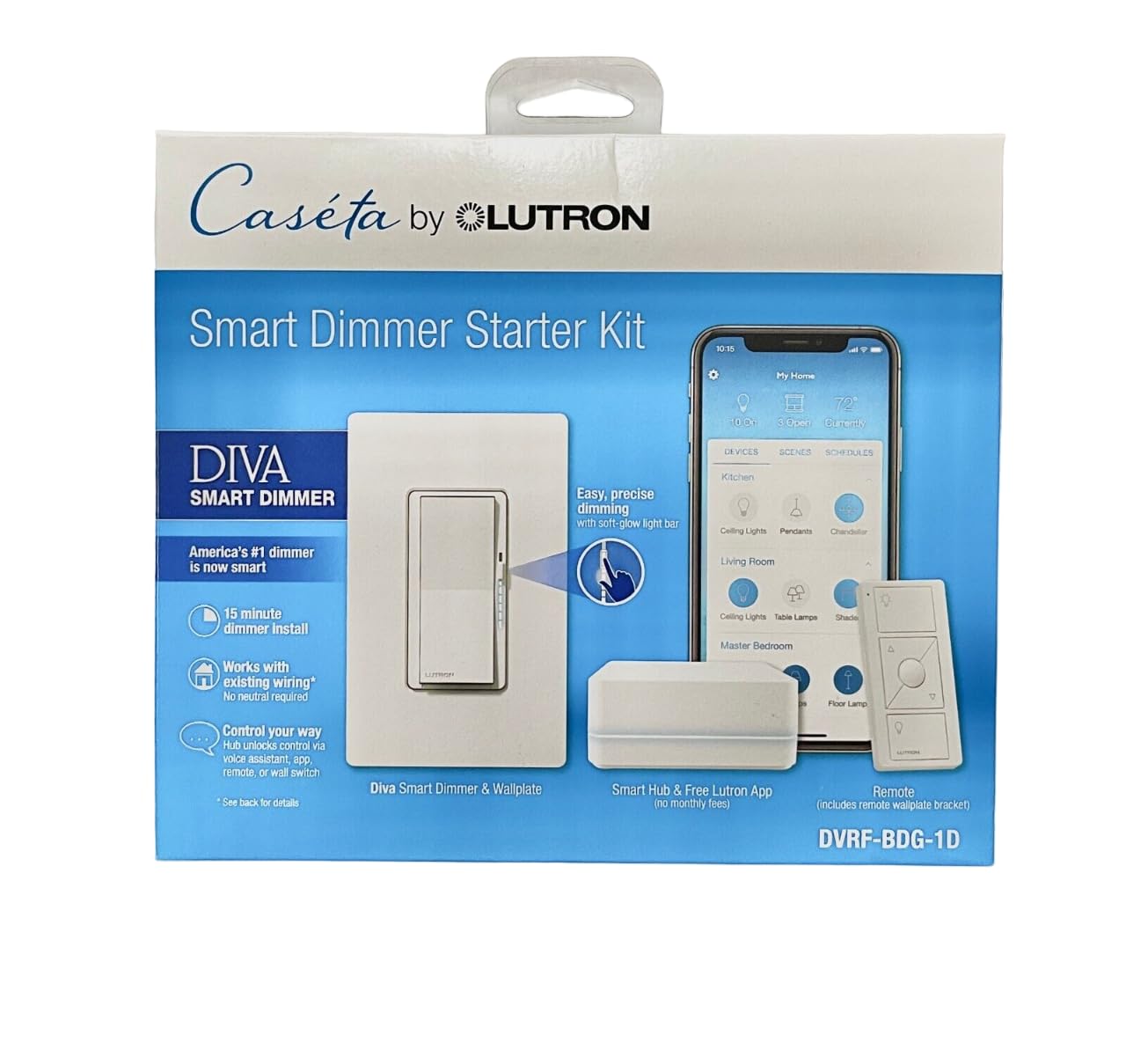 Kit De Interruptor Regulador Inteligente Lutron Diva Dvrf-bdg-1d Blanco
