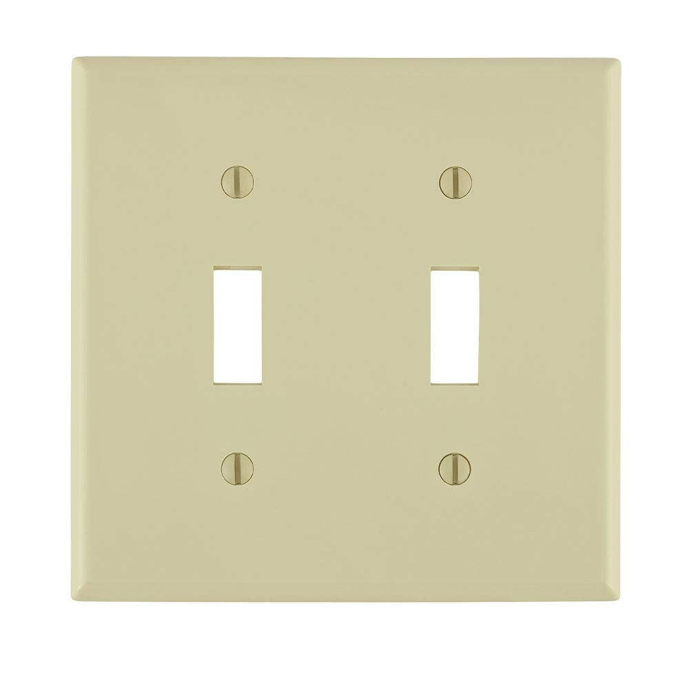 Wallplate Leviton 80709-i 2-gang Toggle Device Switch Ivory