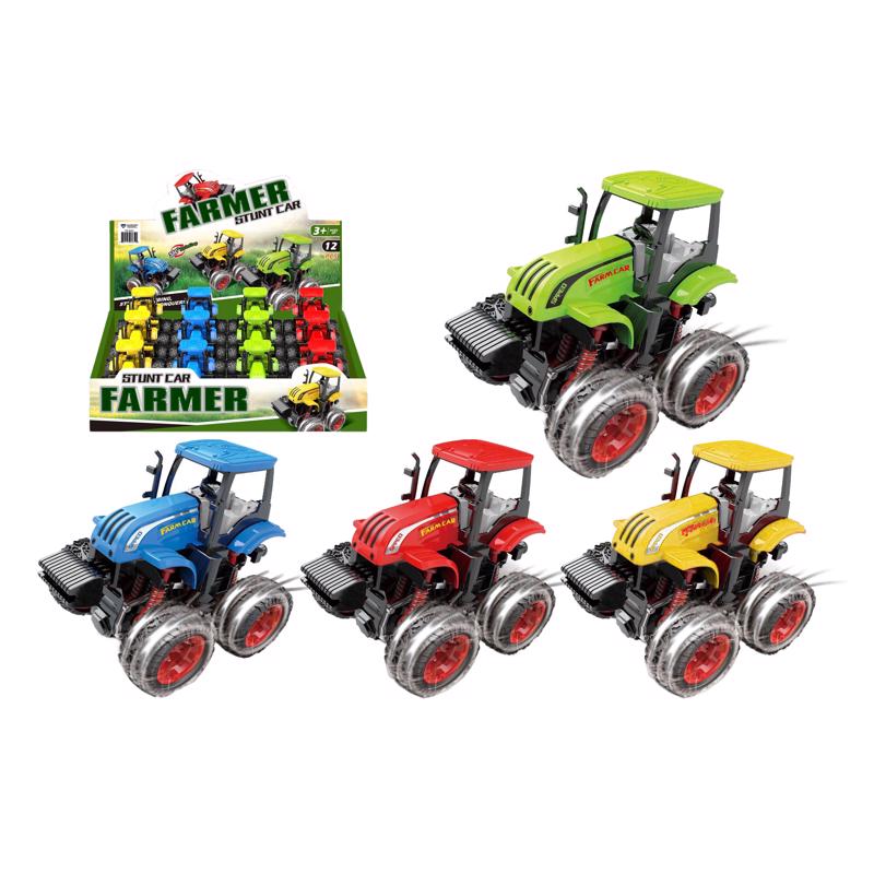 Toy Farm Tractor Diamond Visions Pull-back Plastic, Pacote Com 12