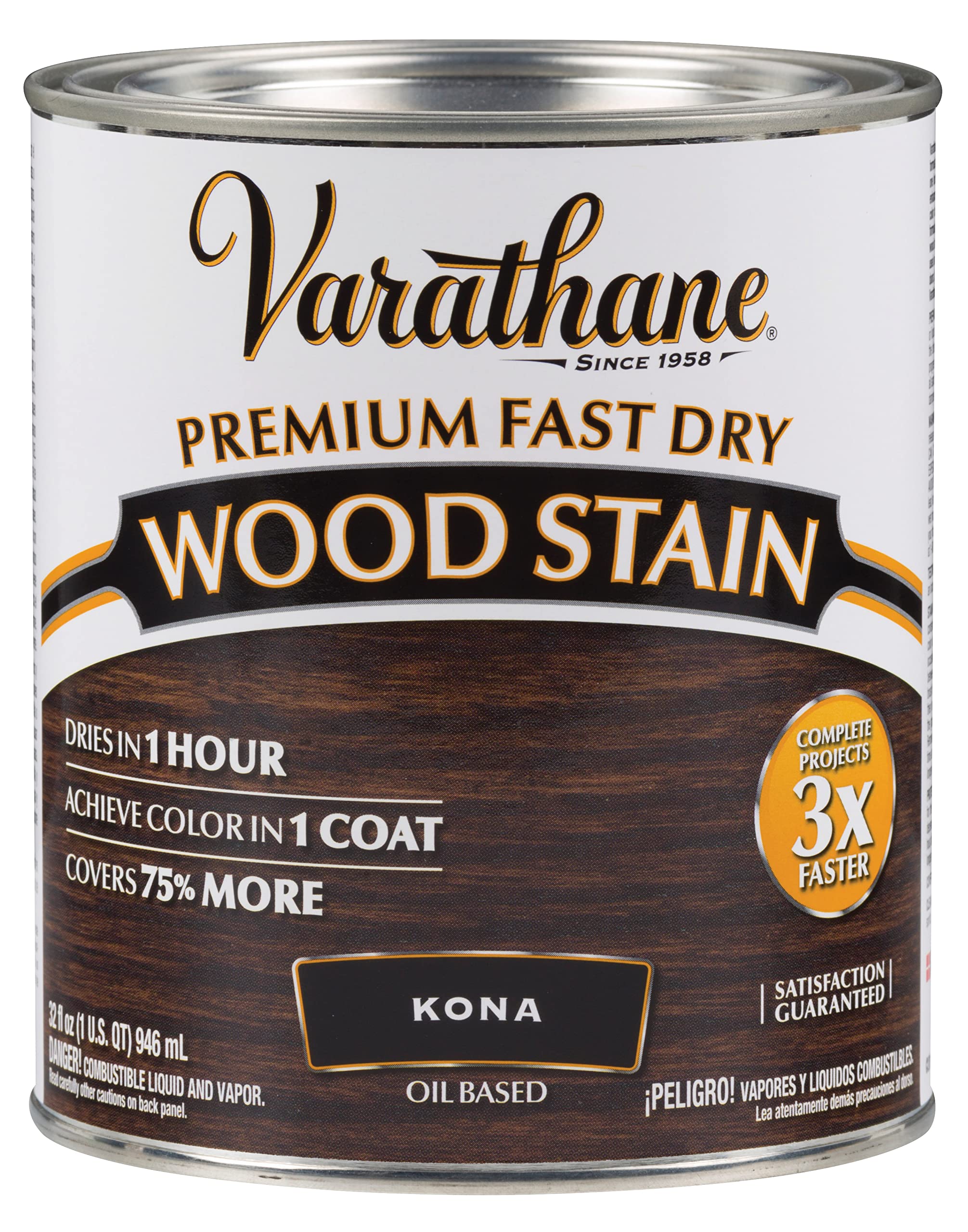 Mancha Para Madeira Varathane Premium Fast Dry Quart Kona