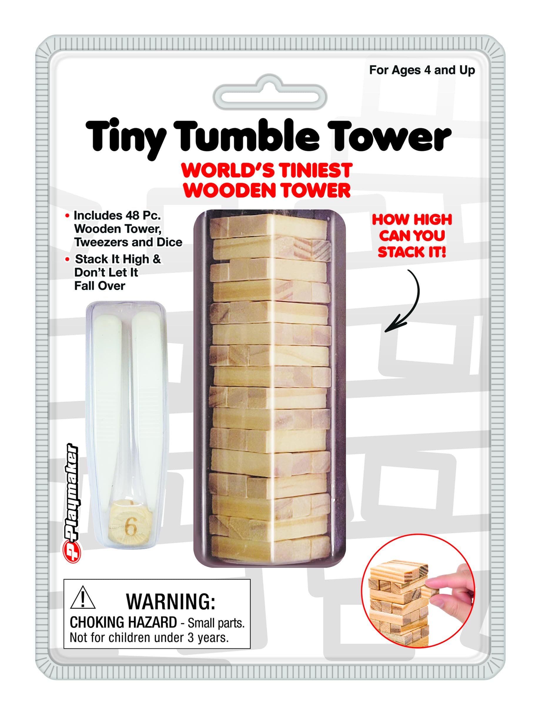 Jogo De Mesa Playmaker Tiny Tumble Tower Com 10 Cm De Altura