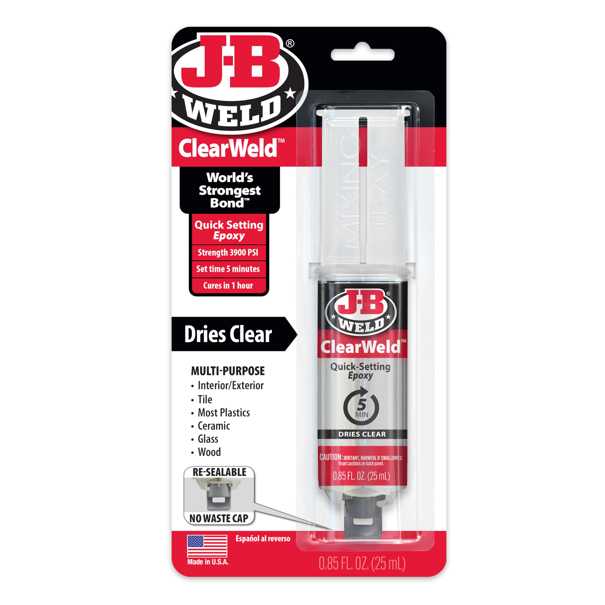 Seringa Epóxi J-b Weld Clearweld Quick Set 25 Ml