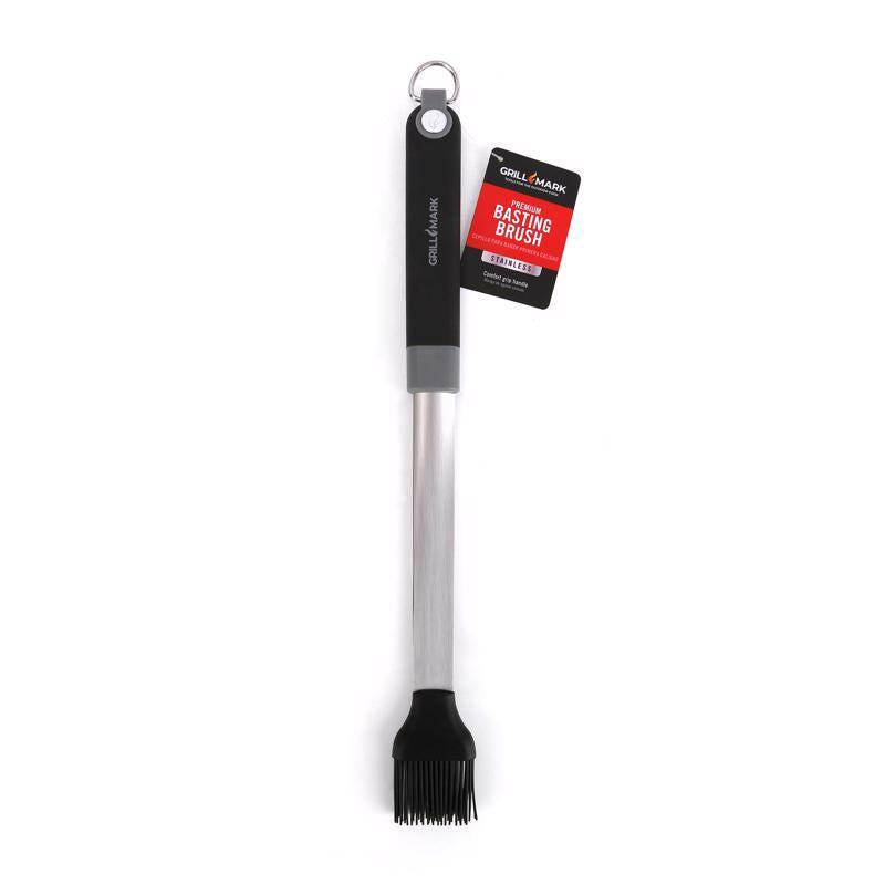 Grill Basting Brush Grill Mark Silicone/aço Preto/prata