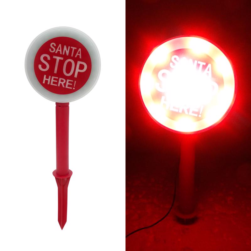 Yard Decor Alpine Led Vermelho/branco Stop Here Sign 38 Cm