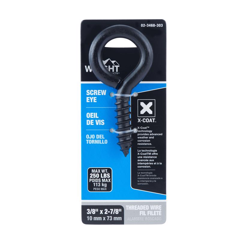 Screw Eye Wright Black Steel 3/8 Polegadas D X 7,3 Cm L 113 Kg