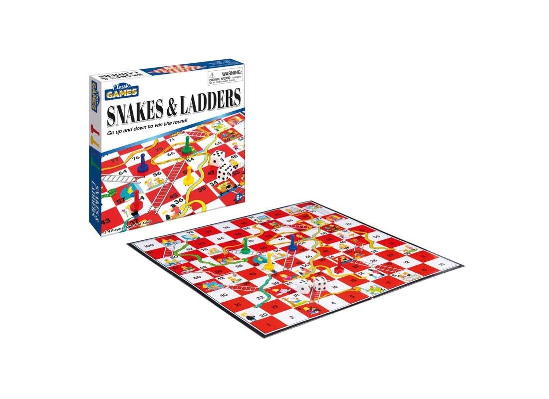 Jogo De Tabuleiro Playmaker Snakes And Ladders 20cm Compact