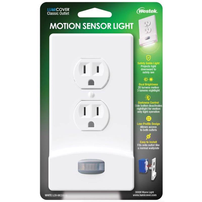 Placa De Parede Nightlight Westek Lumicover Motion Activated