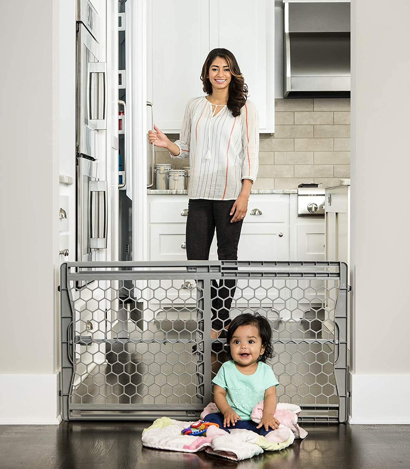 Presente Baby Gate De Plástico De Fácil Ajuste Ajustável E Extra Largo