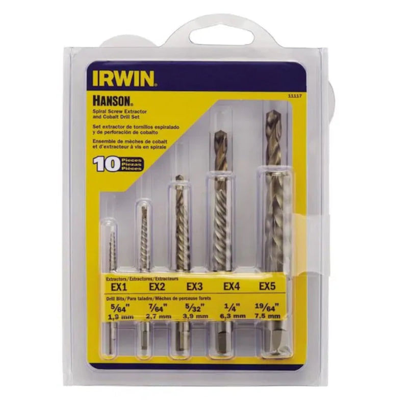 Kit Extrator De Parafusos Irwin Hanson Carbon Steel 10 Unidades 6 Polegadas
