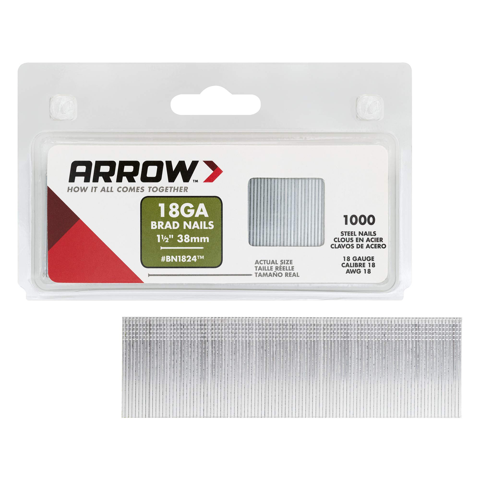 Fixador Brad Nails Arrow Bn1824cs, 38 Mm, Pacote Com 1000