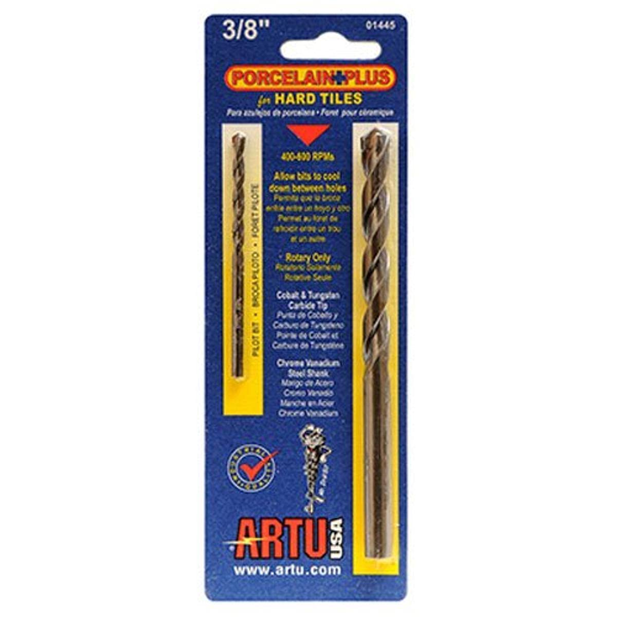 Broca Artu-usa Porc+ Porcelanato De 3/8 Polegadas E Piloto De 5/32 Polegadas