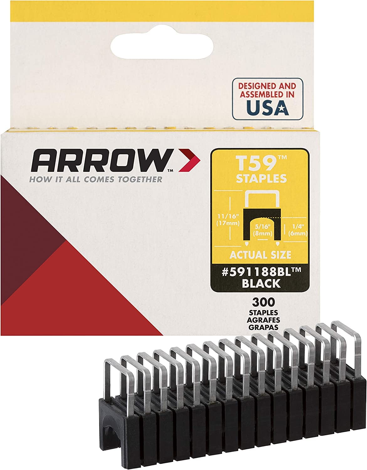 Aço Staples Arrow T59 Isolado De 1/4 De Polegada Por 5/16 Polegadas De Aço 300