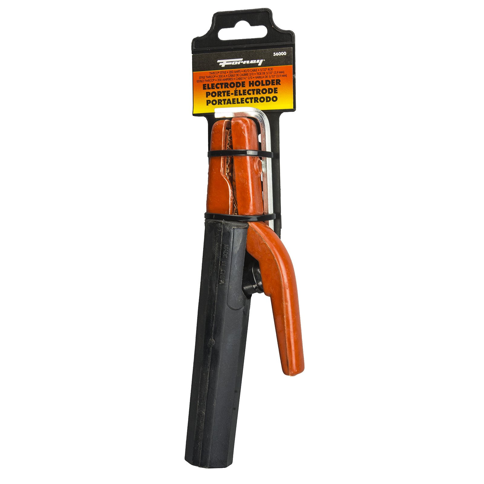 Suporte De Eletrodo Forney 56000 200a Braçadeira Vermelha E Preta