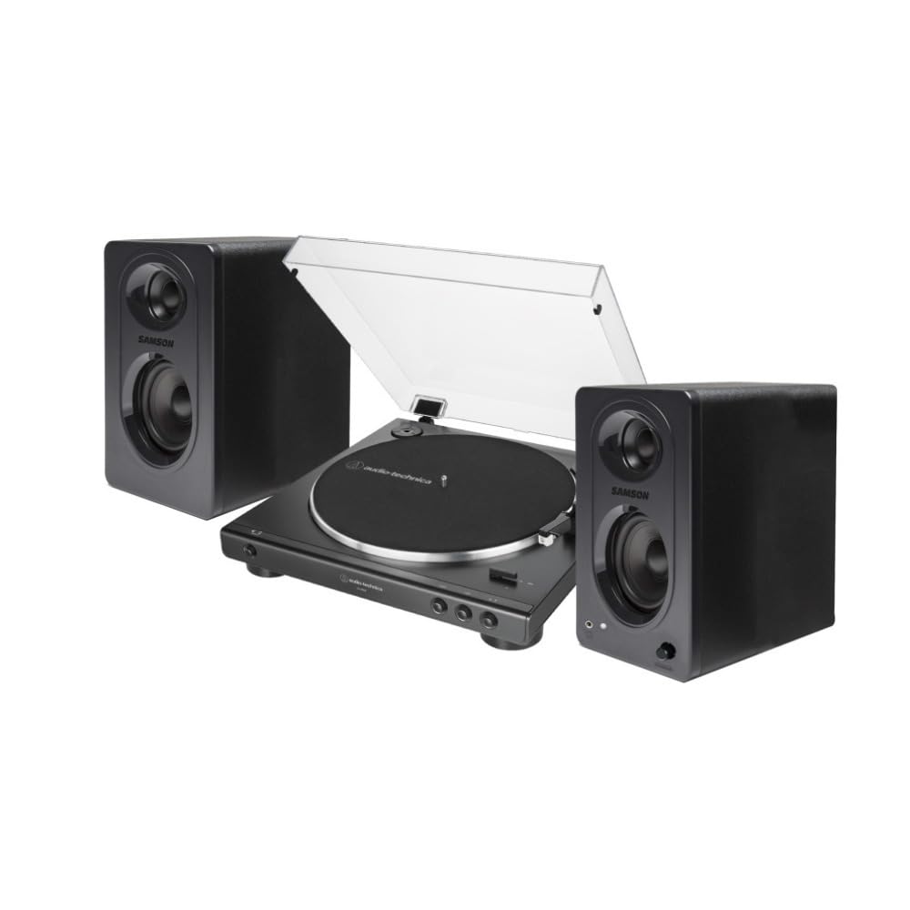 Mesa Giratória Audio-technica At-lp60x Com Pré-amplificador E Monitores De 3 Polegadas