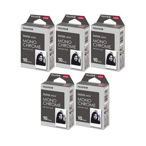 Filme Fujifilm Instax Mini Monochrome, 10 Exposições X Pacote Com 5