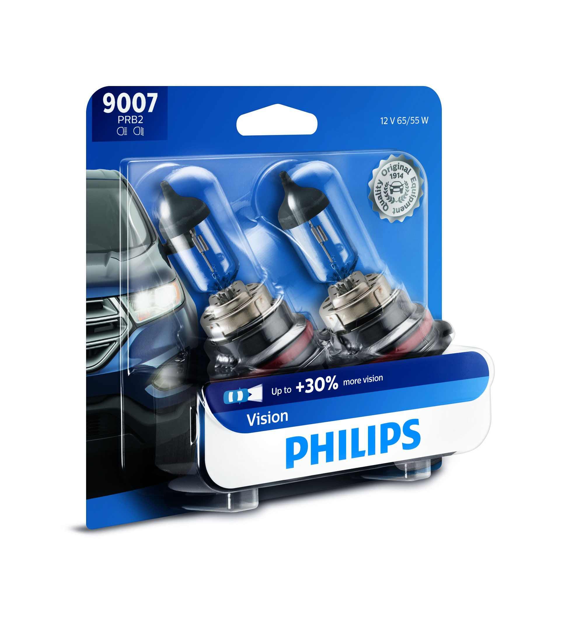 Lâmpada De Farol Philips 9007prb2 Vision Upgrade, Pacote Com 2