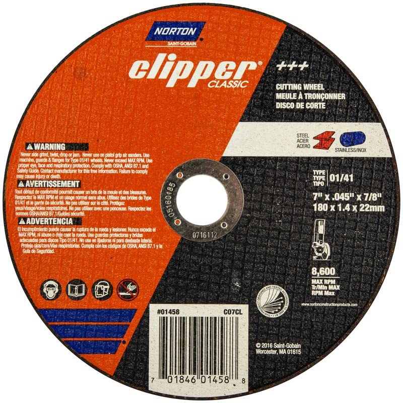 Roda Abrasiva Norton Clipper 70184601458 7" Cut-off