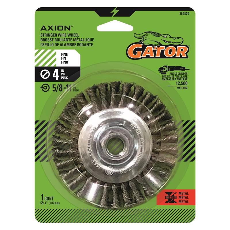 Wire Wheel Gator De 4 Polegadas Revestido Com Latão Grosseiro/torcido