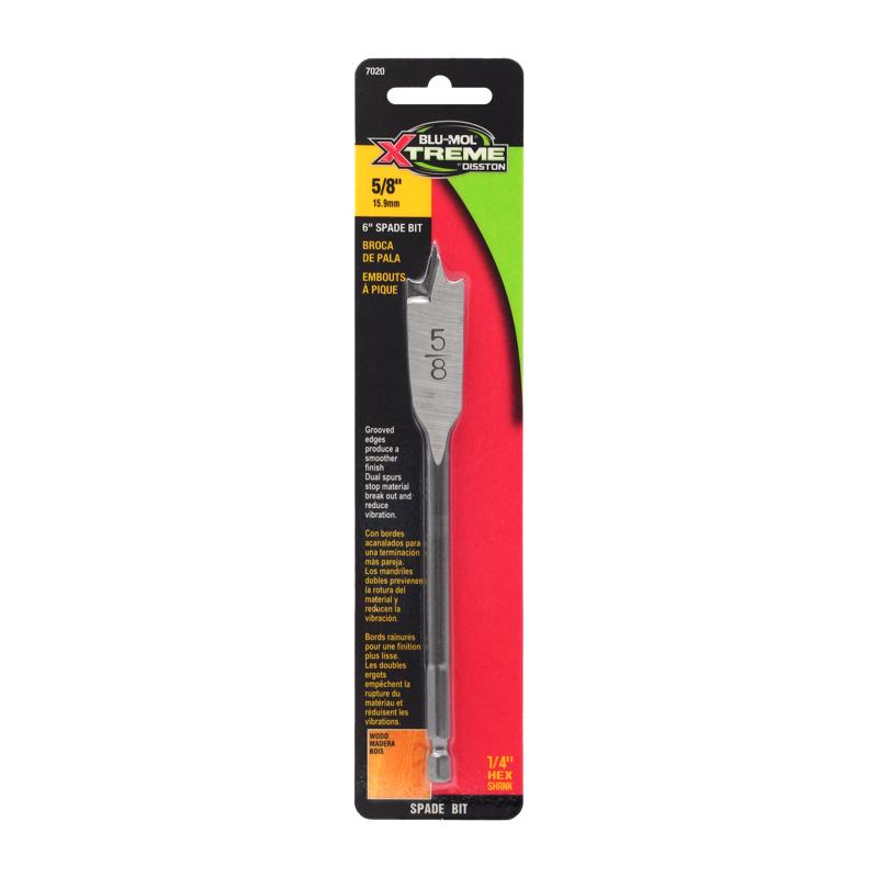 Haste Hexagonal De Aço Carbono Spade Bit Blu-mol Xtreme De 5/8 Polegadas X 15 Cm