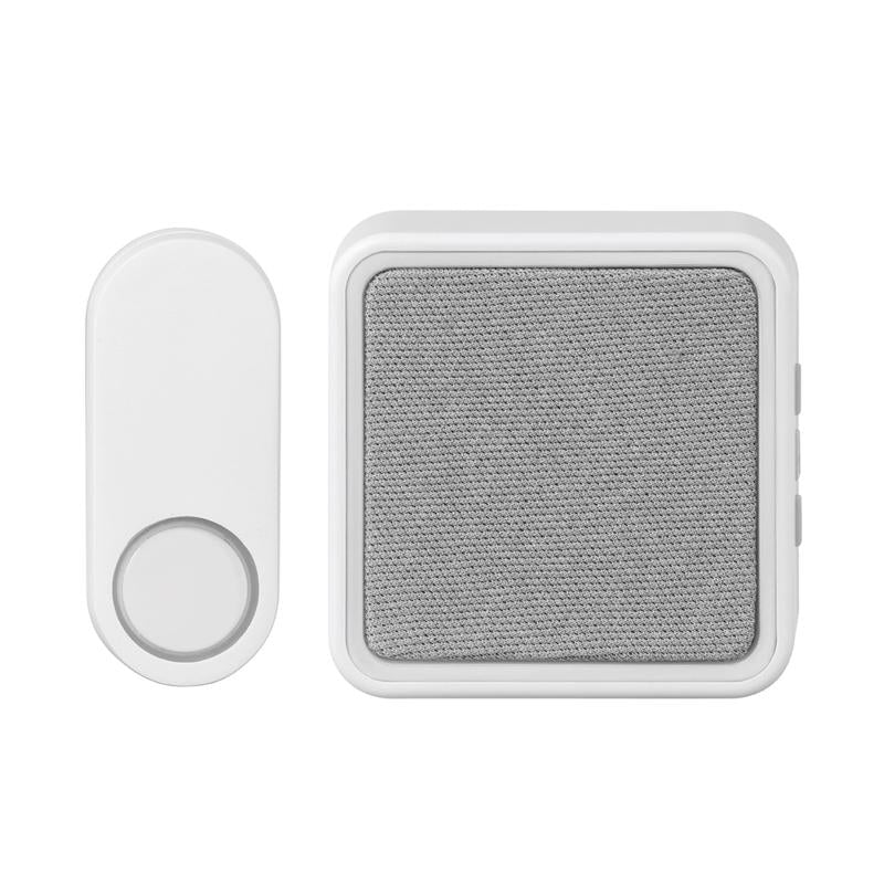 Door Bell Globe Matte White Plastic Wireless Heath Zenith