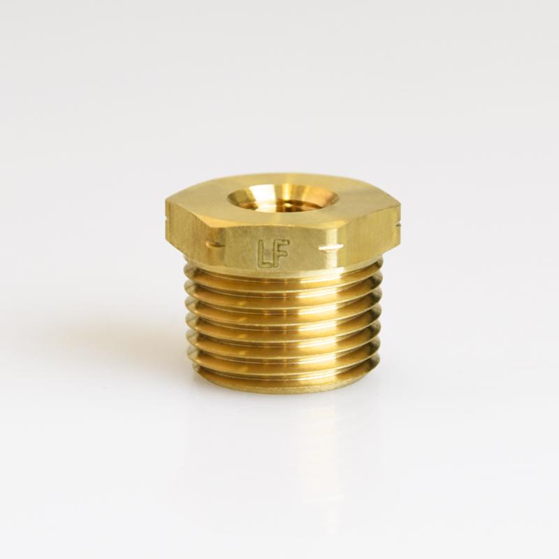 Bucha Hexagonal Atc De Latão De 1/2 Pol. Mpt X 1/8 Pol. Fpt