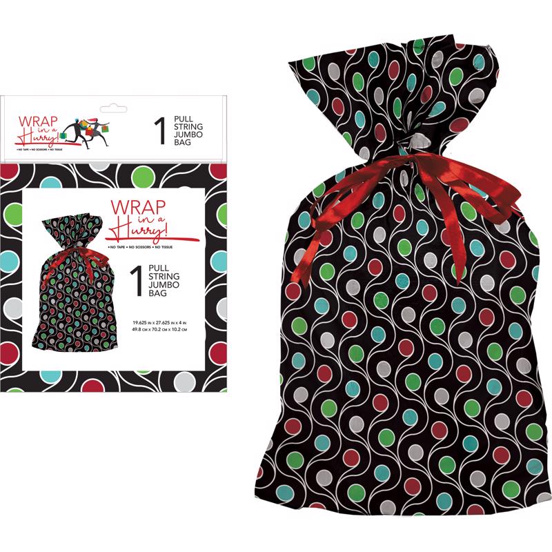 Jumbo Sack Paper Images, Multicolorido, Pull String, Pacote Com 6