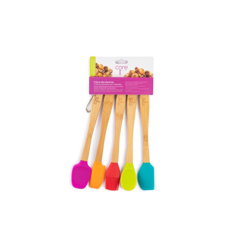 Conjunto De Mini Utensílios Core Kitchen Bambu/silicone (pacote Com 6)