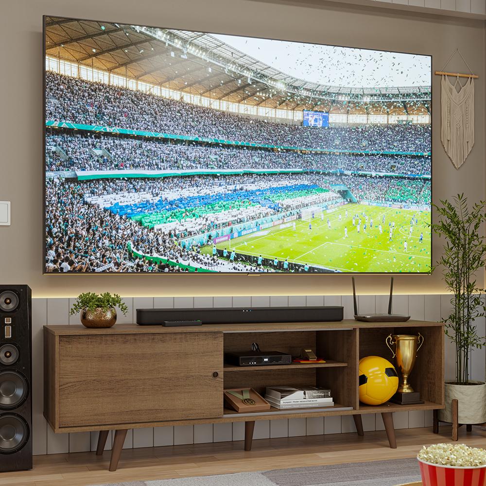 Rack Para Tv Até 80 Polegadas 160cm Com Pés Rustic Torino Madesa