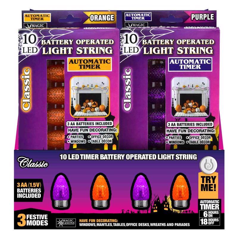 String Lights Magic Seasons Laranja/roxo 23 Cm Pré-iluminado (12)