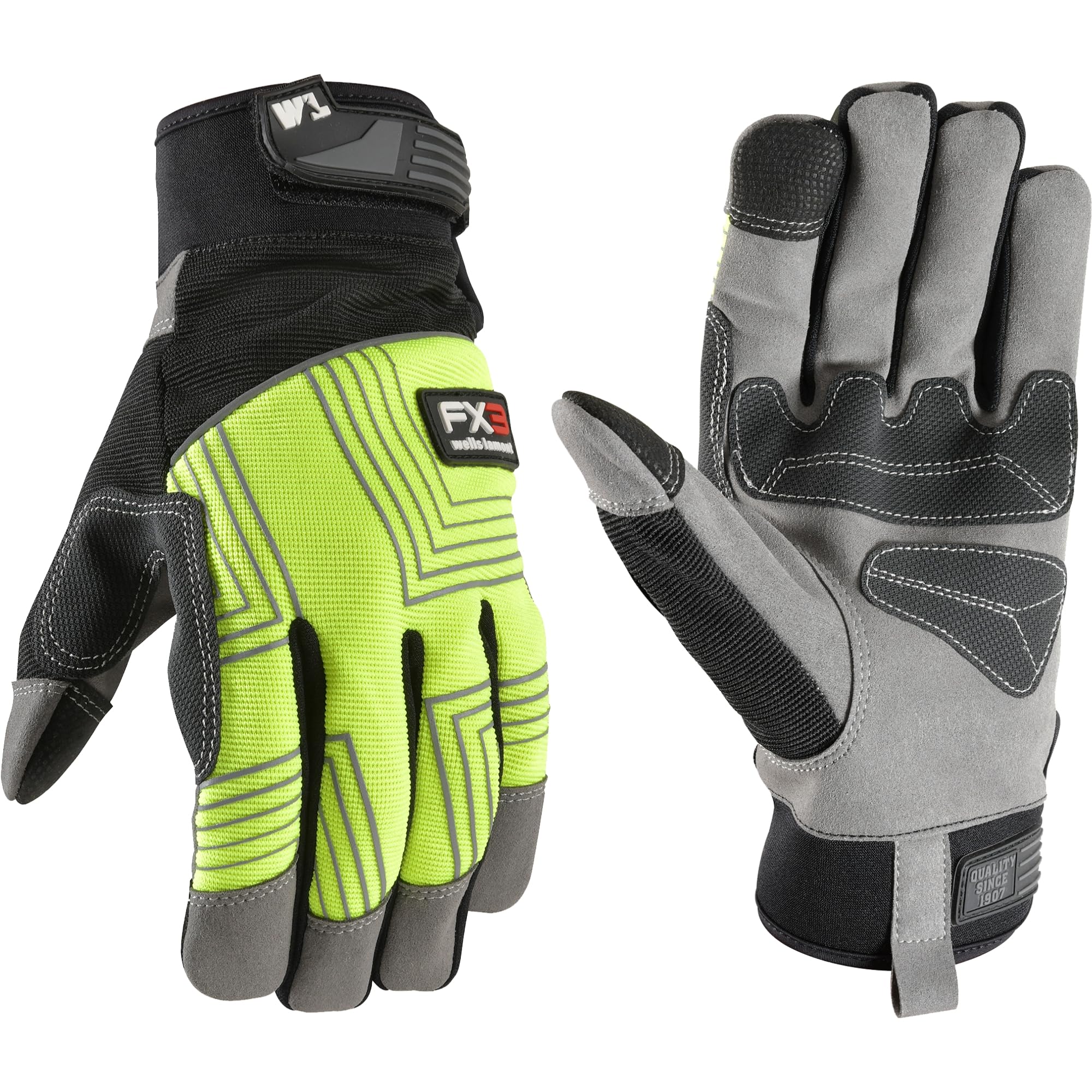 Guantes De Trabajo Wells Lamont Fx3 Hi-viz Agarre Extra Talla