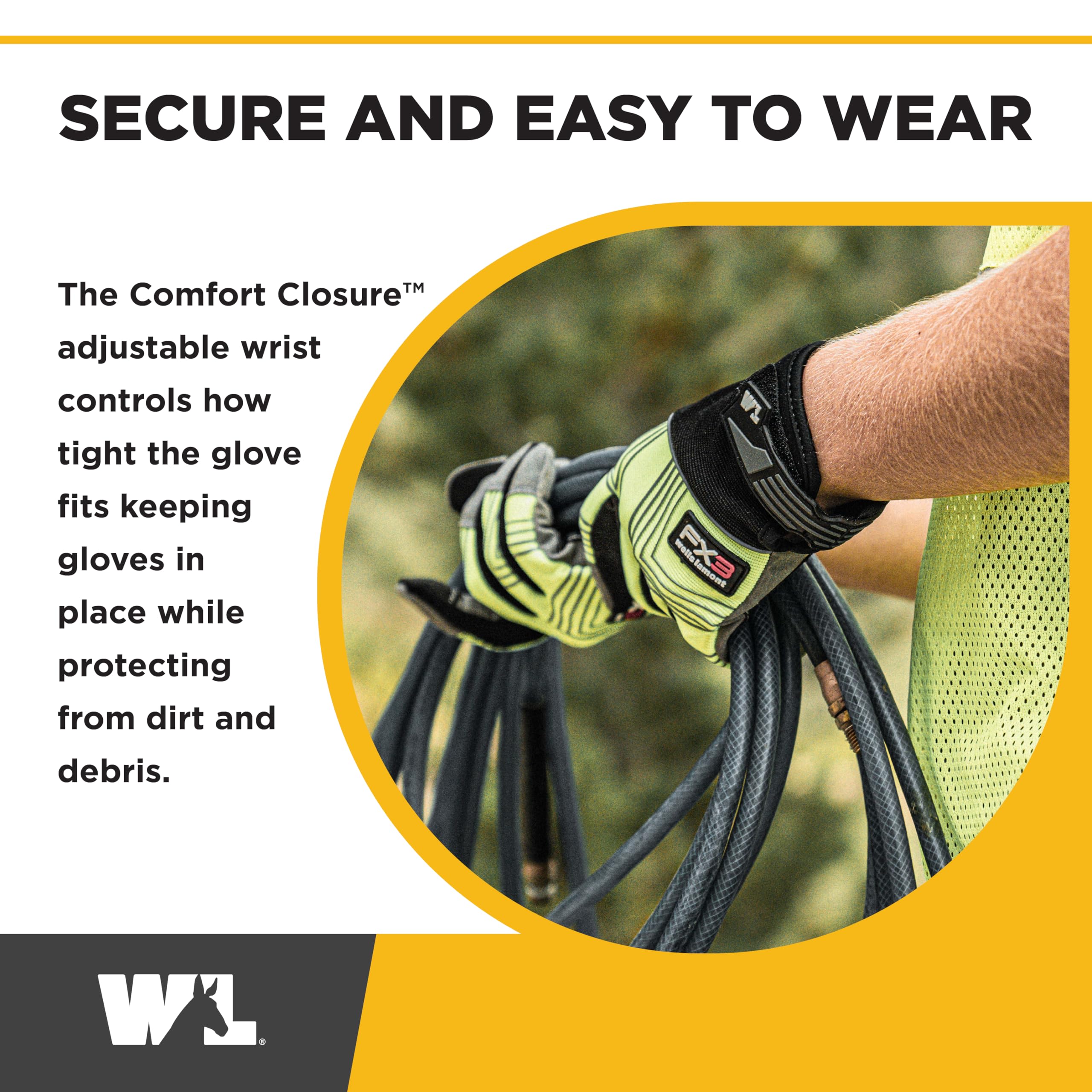 Guantes De Trabajo Wells Lamont Fx3 Hi-viz Agarre Extra Talla