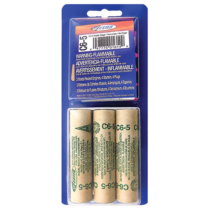 Model Rocket Engines Estes C6-5, 3 Peças (pacote Com 12)