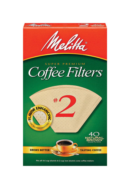 Filtro De Café Melitta Cone No. 2 Brown 40 Pacotes De 12