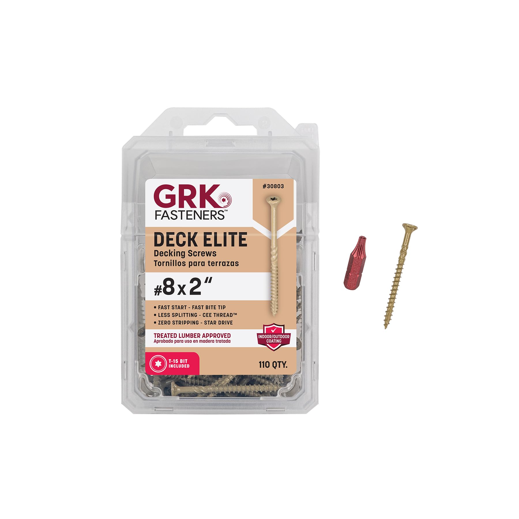 Parafusos Itw Brands Grk 30803 #8 X 5 Cm Deck Elite 110 Count