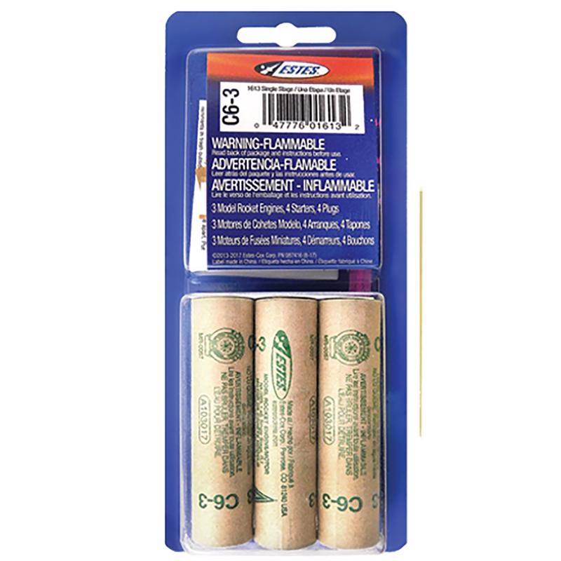 Model Rocket Engines Estes C6-3 3 Peças (pacote Com 12)