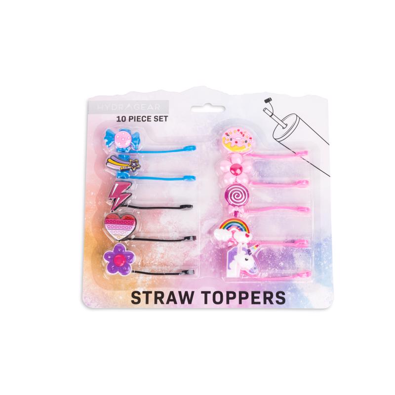 Straw Topper Core Kitchen Rainbow Silicone, Pacote Com 10 X 6