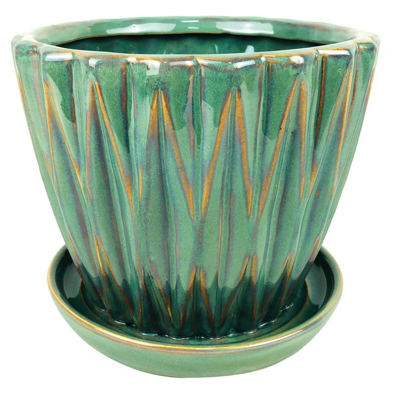 Planter Border Concepts Ceramic Dimensional Green 9x26cm