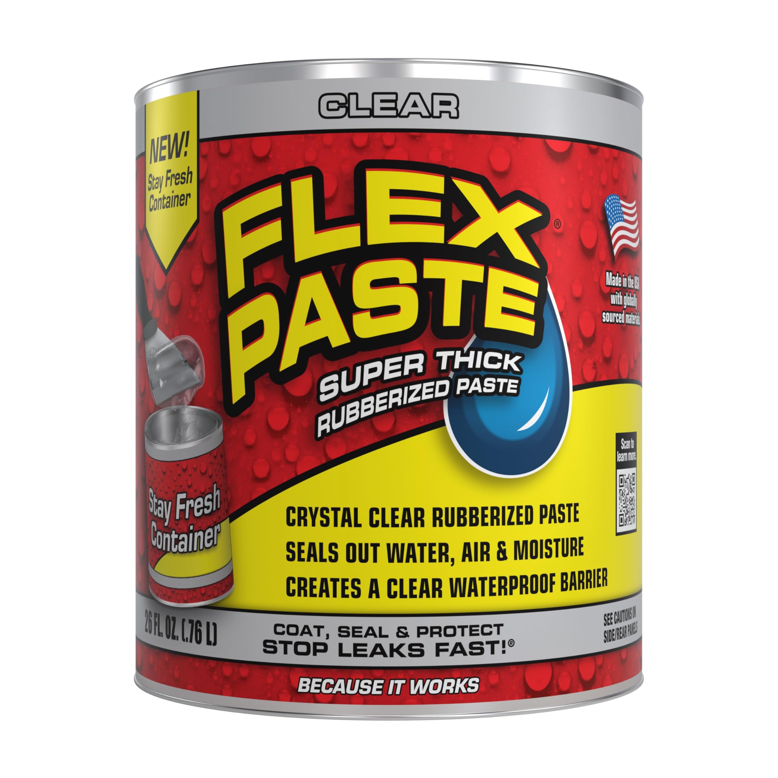 Sealant Flex Paste Impermeável, Pintável, Transparente, Quartzo