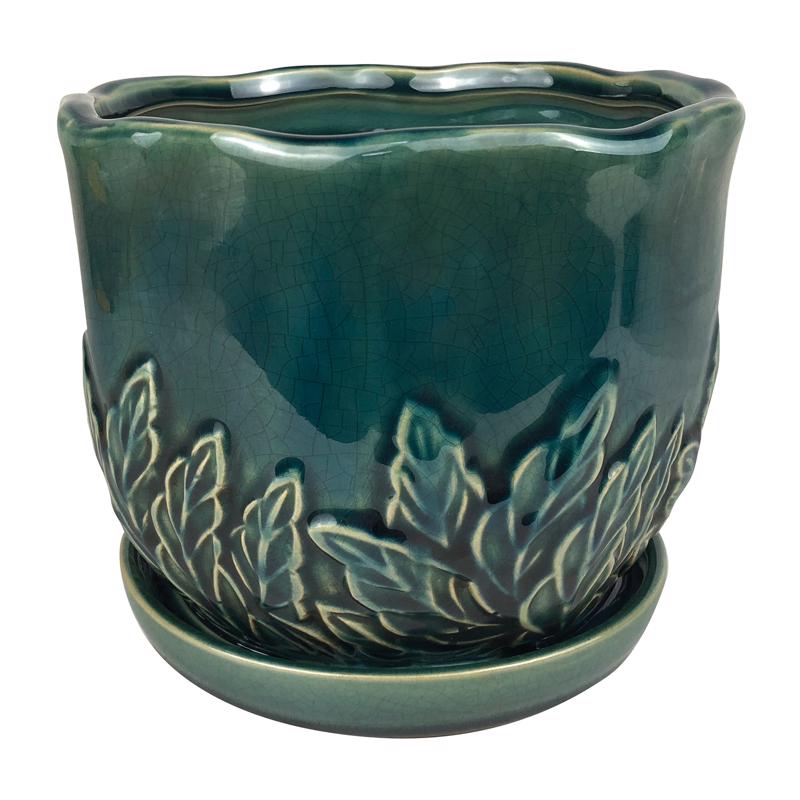 Planter Border Concepts Ceramic Sofia Turquesa 16 Cm A X 18 Cm L