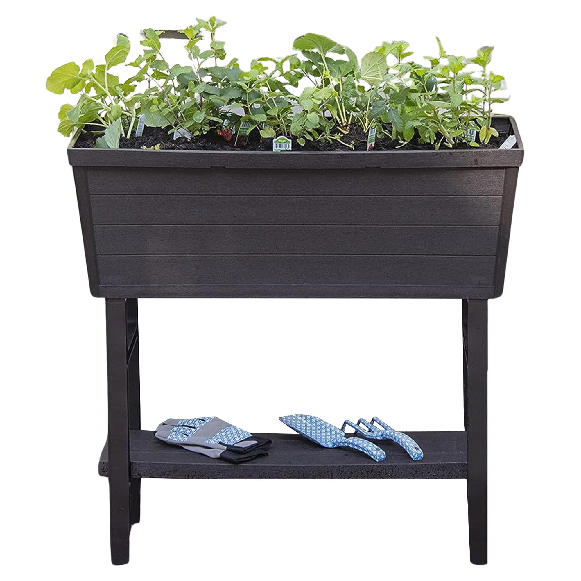 Planter Polymer Outdoor Products, Caixa Elevada, 37x82x79 Cm, Marrom