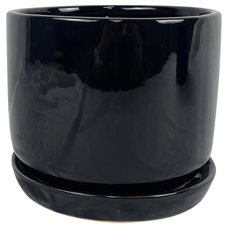 Cover Pot Border Concepts Ceramic Black 20 Cm (pacote Com 4)
