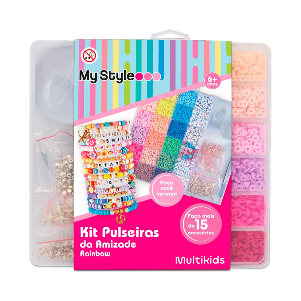 Kit Pulseiras Da Amizade Arco-iris My Style Multikids - Br2314