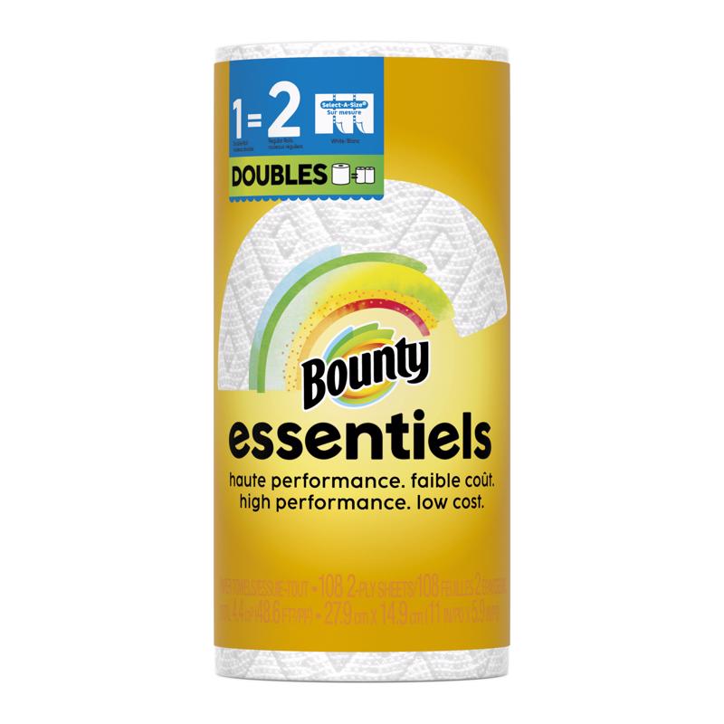 Toalhas De Papel Bounty Essentials 108 Folhas, 2 Camadas, 24 Pacotes