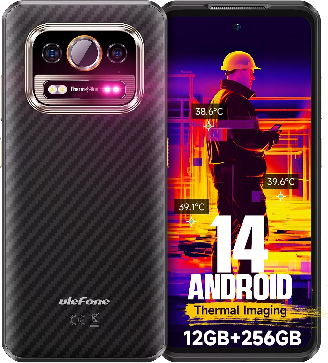 Imagem Térmica Do Smartphone Ulefone Armor 25t 12 Gb Ram 256 Gb