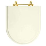 Tampa De Vaso Poliéster Smart Pergamon Para Bacia Celite Com Ferragem Dourada