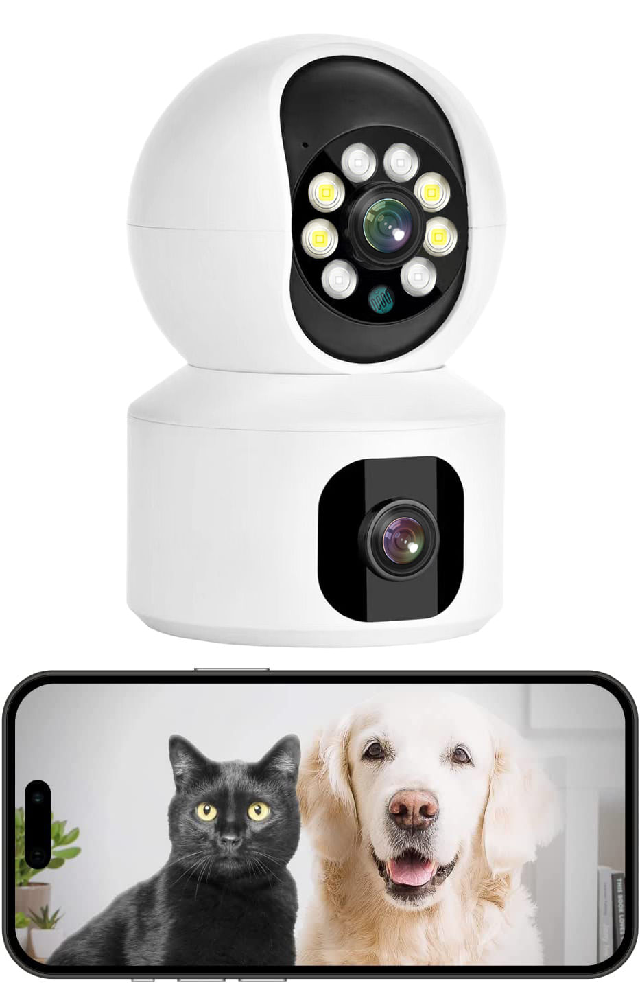 4mp Dual Lens Cctv Segurança 2.4ghz Câmera Sem Fio