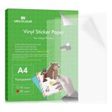 2x Adesivos Vinil Jato De Tinta Transparente A4 20 Folhas